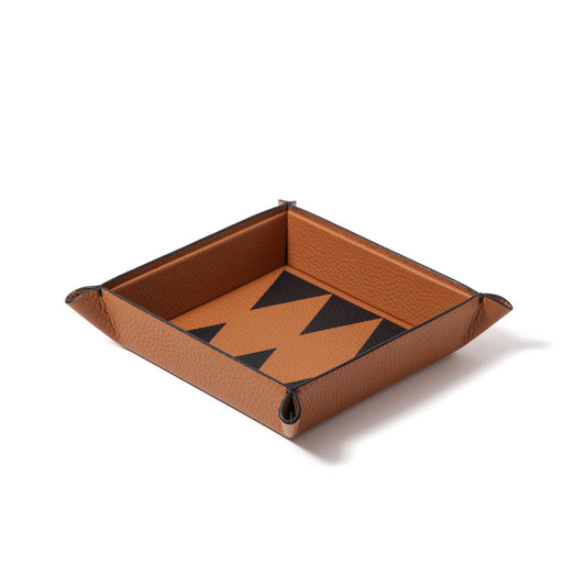 Backgammon Catchall Tray – Leather Marquetry