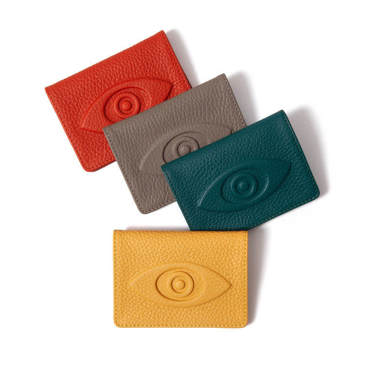 Talisman Mini Wallet – Embossed Leather Evil Eye