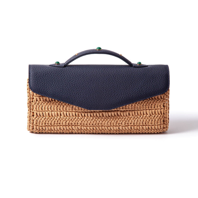 Gem-Set Raffia Envelope