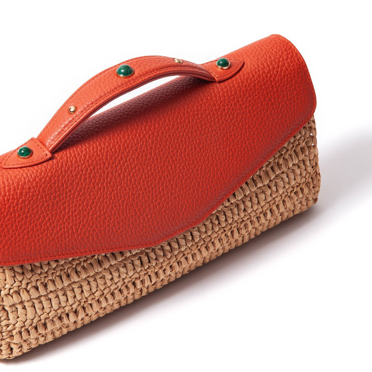 Gem-Set Raffia Envelope