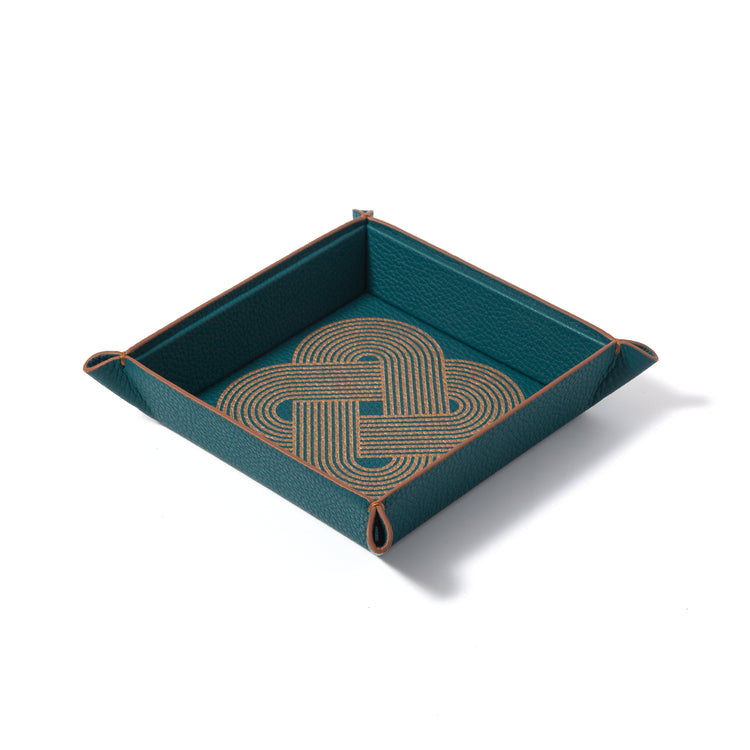 Endless Knots Square Leather Catchall Tray