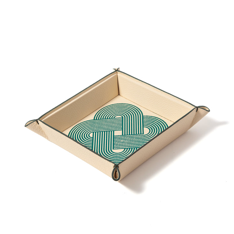 Endless Knots Square Leather Catchall Tray