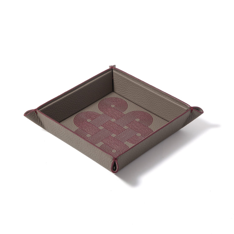 Endless Knots Square Leather Catchall Tray