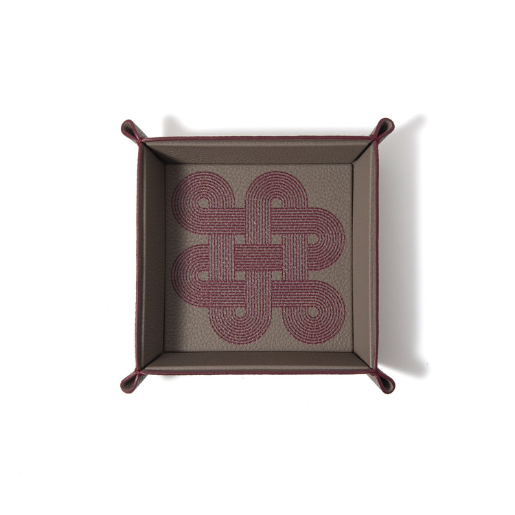 Endless Knots Square Leather Catchall Tray