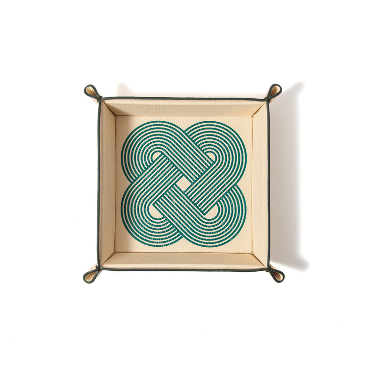 Endless Knots Square Leather Catchall Tray