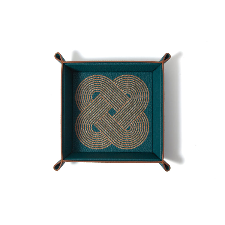 Endless Knots Square Leather Catchall Tray