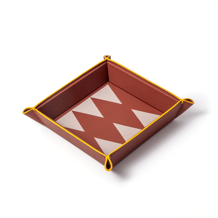 Backgammon Catchall Tray – Leather Marquetry