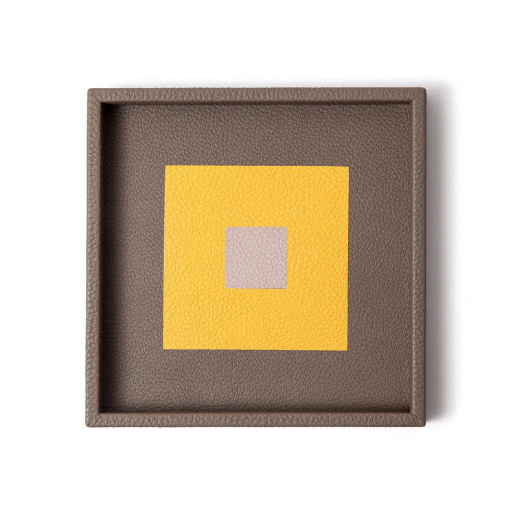 Marquetry Square Tray - Taupe / Riviera Edition