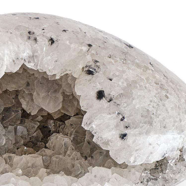 Natural Smoky White Crystal Egg