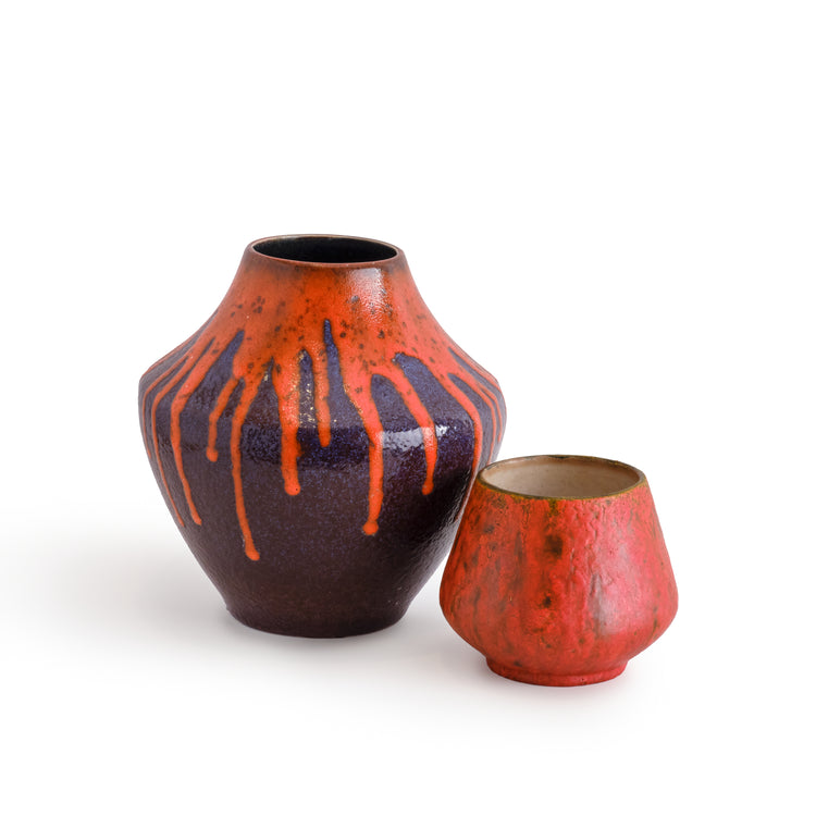 Vintage Fireglaze Ceramic Vase Set