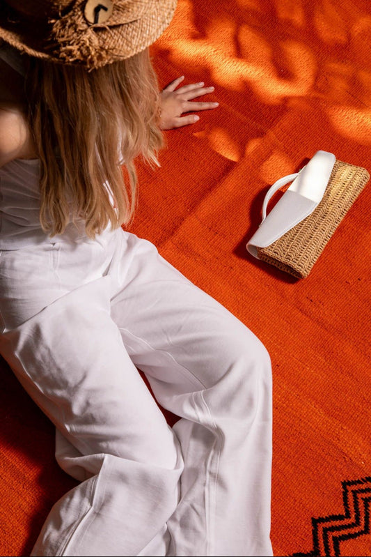 Gem-Set Raffia Envelope