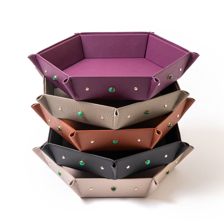 Handcrafted Honeycomb Jeweled Tray