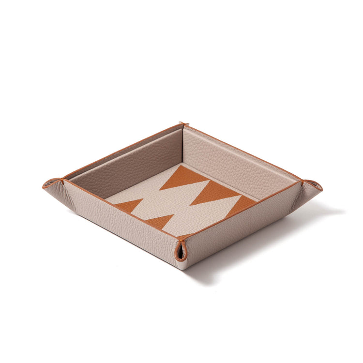 Backgammon Catchall Tray – Leather Marquetry