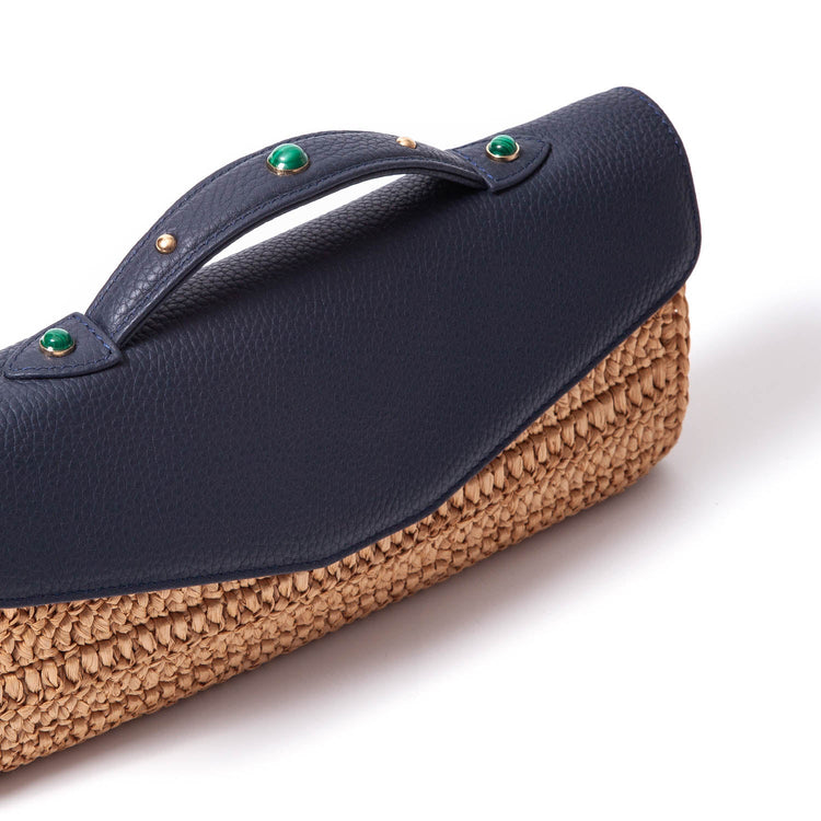 Gem-Set Raffia Envelope