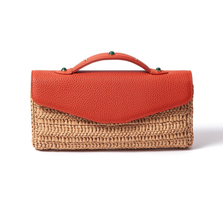 Gem-Set Raffia Envelope