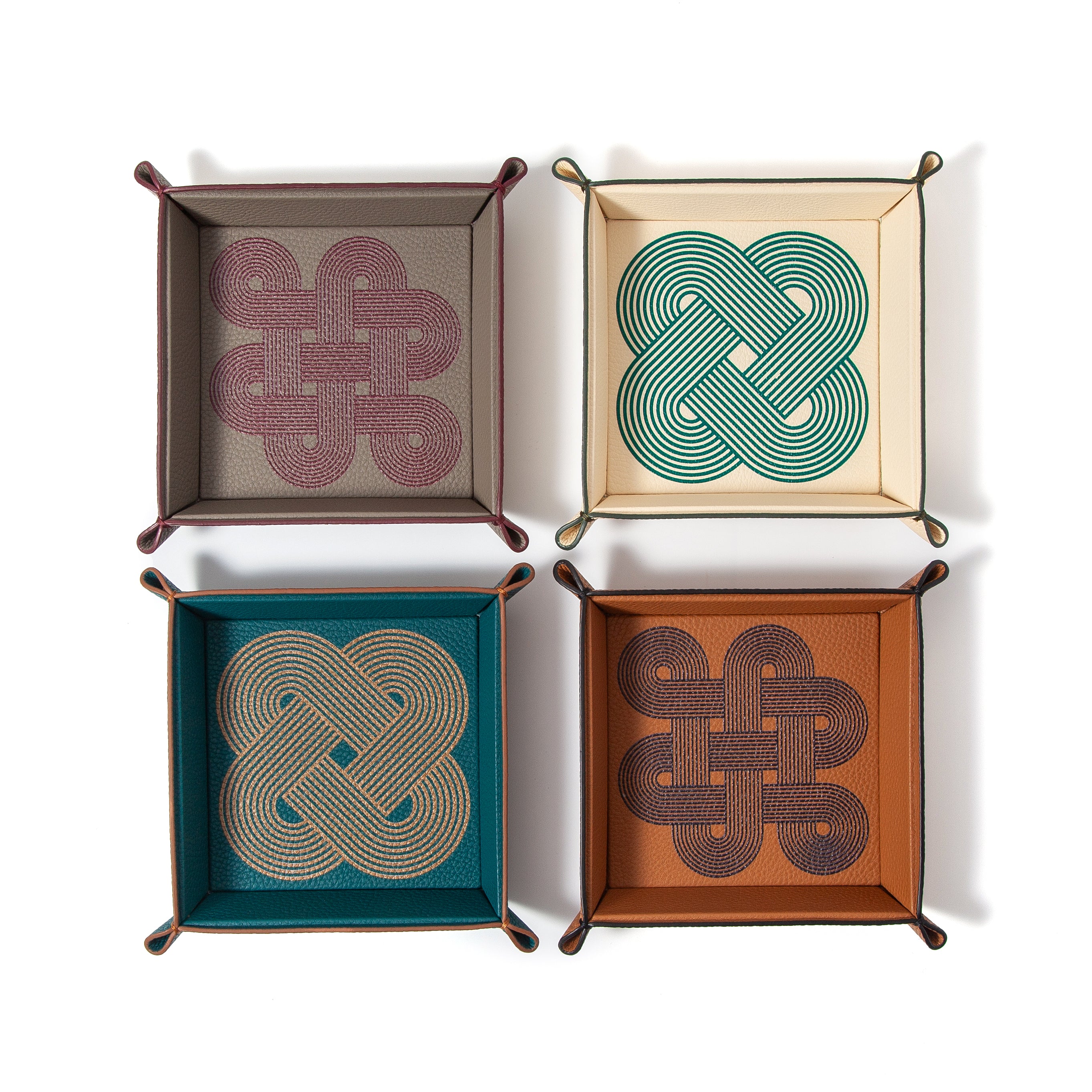 Endless Knots Square Leather Catchall Tray
