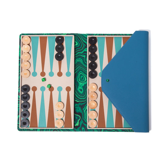 "Envelope" Travel Backgammon - Aegan Blues