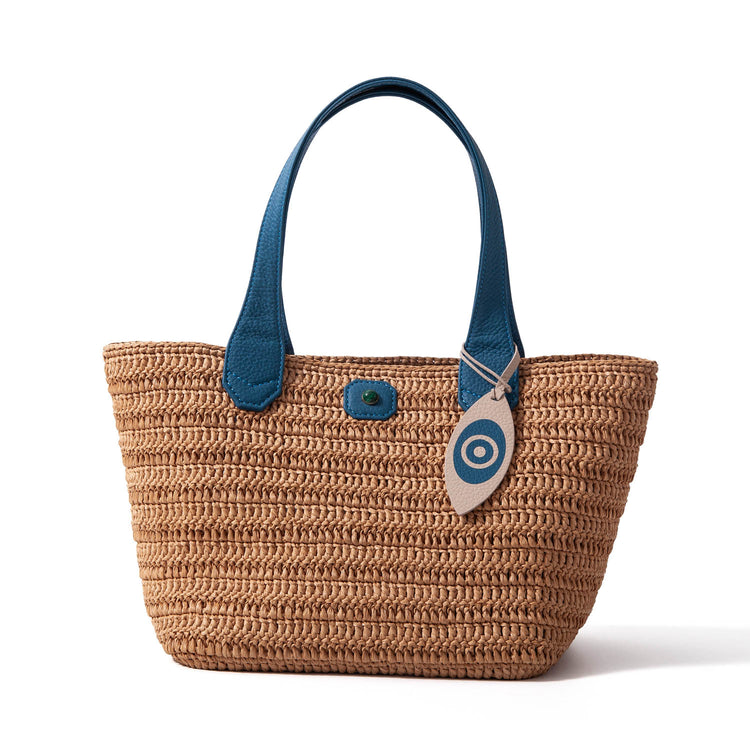 Raffia Tote Bag Blue