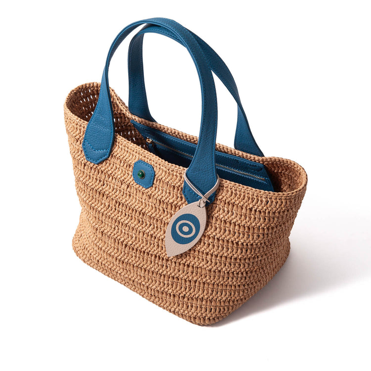 Raffia Tote Bag Blue