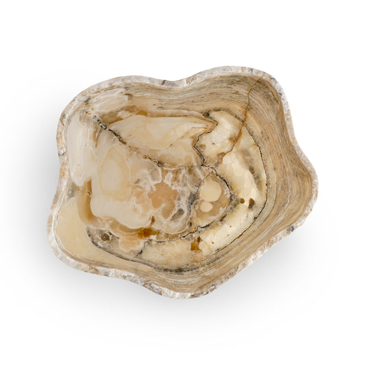 White Onyx ‘Ice’ Bowl - Handcrafted Mineral Art