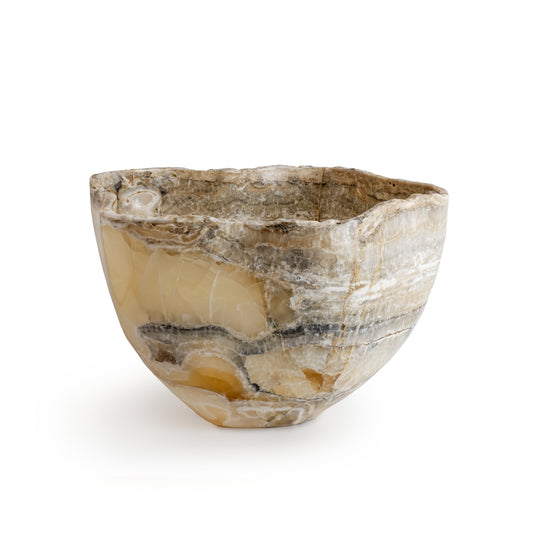 White Onyx ‘Ice’ Bowl - Handcrafted Mineral Art