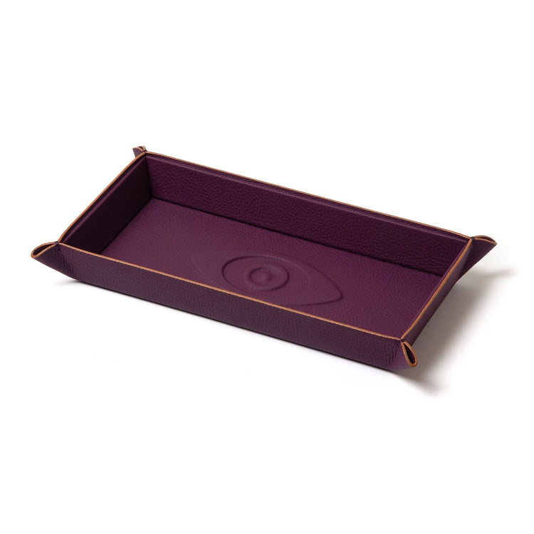 Talisman Embossed Leather Catchall Purple Tray