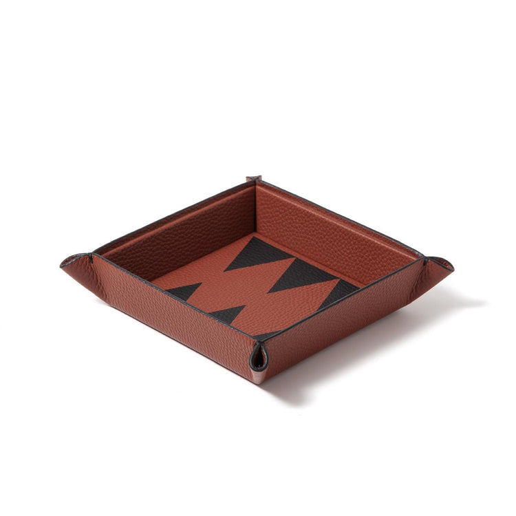 Backgammon Catchall Tray – Leather Marquetry